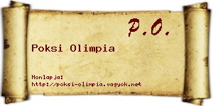 Poksi Olimpia névjegykártya